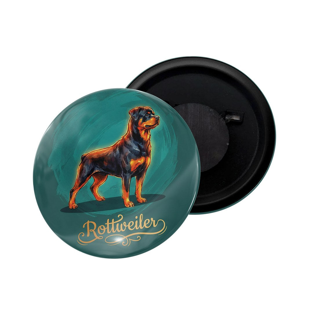 dhcrafts Fridge Magnet Green Color Rottweilier Pet Dog Glossy Finish Design Pack of 1